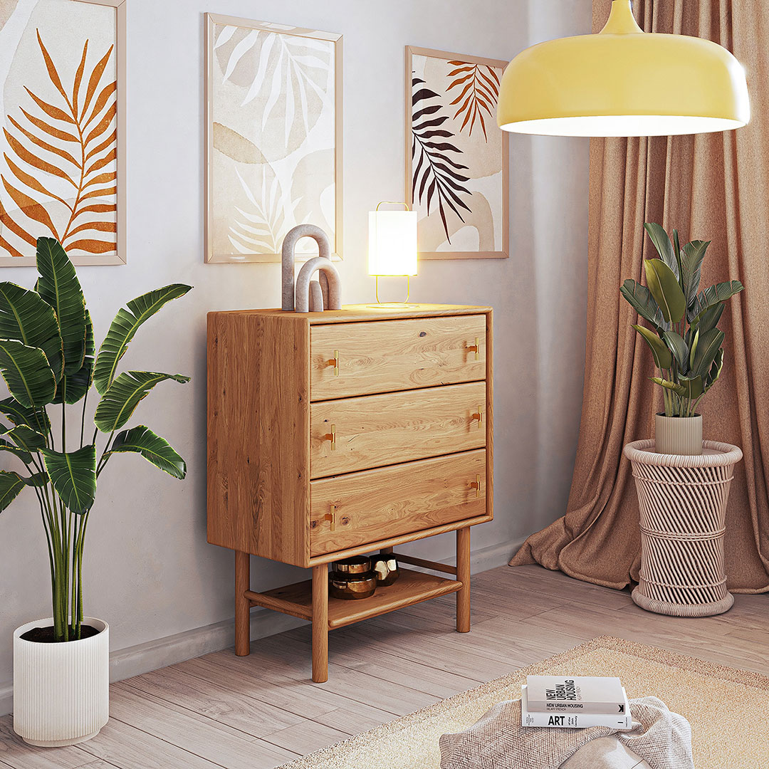 Kommode "Serea" | H109xB110xT45 cm | Kernbuche, geölt | Bio-Material | Handgefertigt | Variante 05 | schadstoffgeprüft | Kommoden