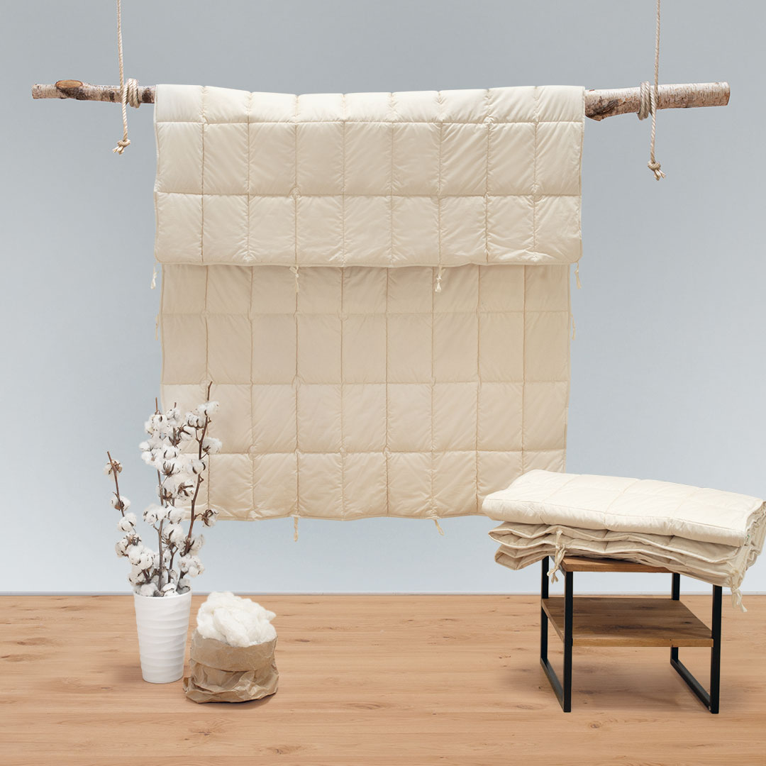 Baumwoll-Kombi-Bettdecke "Cotona" | 155x200 cm | vegan | Bio-Material | Handgefertigt | schadstoffgeprüft | Bettdecken