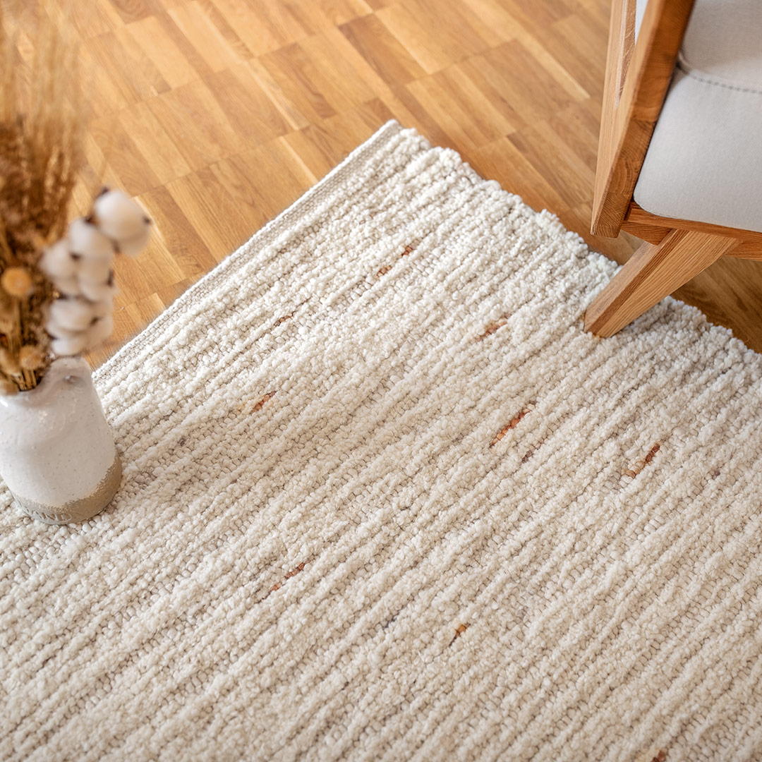 Schurwollteppich "Alaska" | 70x140 cm | Bio-Material | Handgefertigt | schadstoffgeprüft | Teppiche