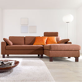 2-Sitzer mit Recamiere rechts und der Stoffausführung Credo in Farbe paradise 2-Sitzer mit Recamiere rechts und der Stoffausführung Credo in Farbe paradise