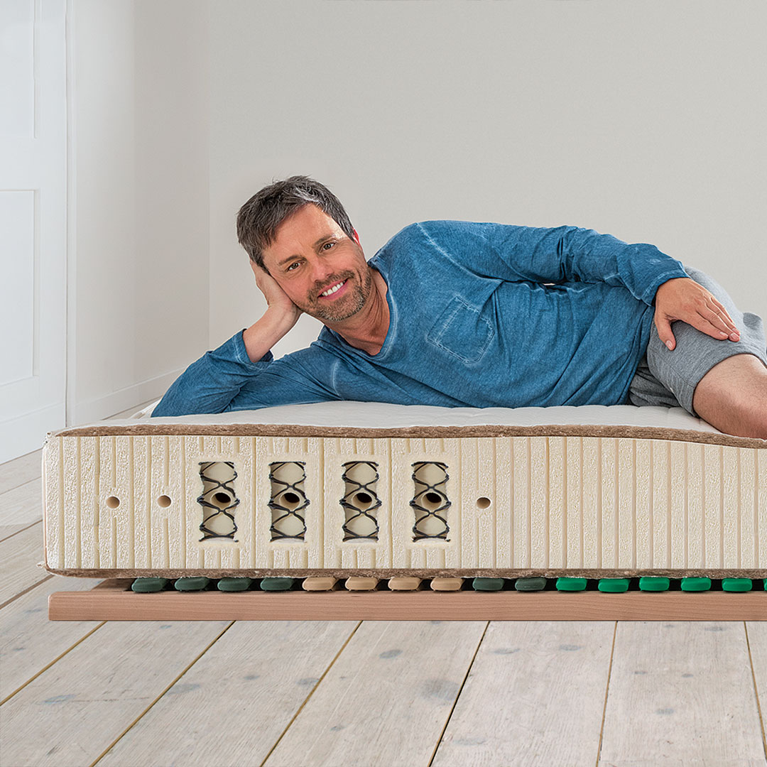 Naturlatex-Matratze "Sana-Savalis" | 90x200 cm | soft | Bio-Material | Handgefertigt | schadstoffgeprüft | Matratzen