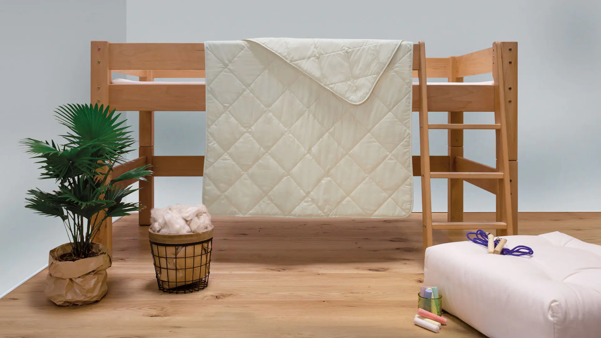 Kinderbettdecke aus federleichtem Kapok und flauschiger Bio-Baumwolle