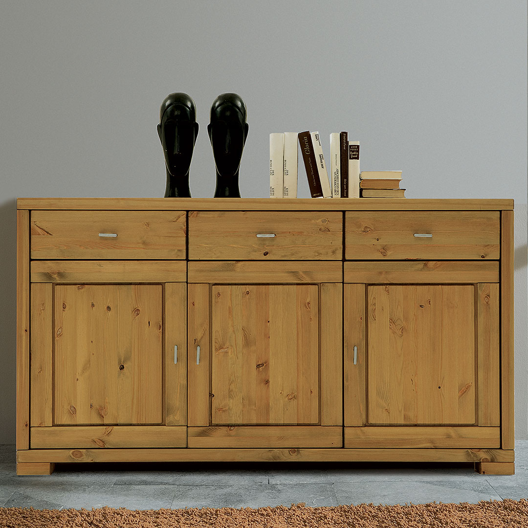 Sideboard "Mascella" | vegan | Bio-Material | Handgefertigt | Kiefer, gelaugt/geölt | schadstoffgeprüft | Sideboards & Highboards