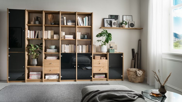 Regal-System Sedes in Kiefer massiv, gelaugt/geölt