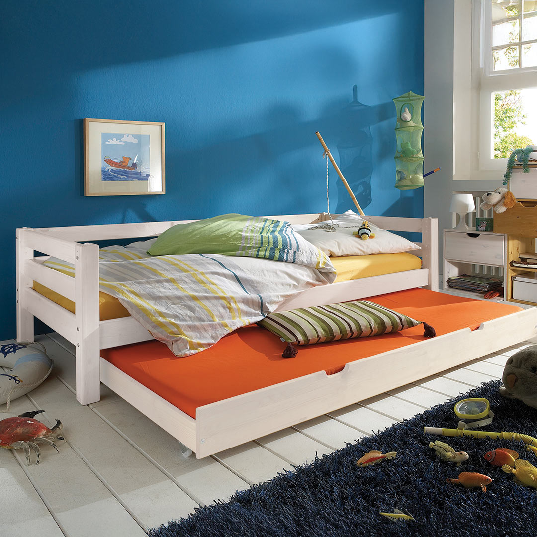 Ausziehbett "Kiddy" | 90x200 cm | gelaugt/geölt | Bio-Material | Handgefertigt | schadstoffgeprüft | Kinder-Betten