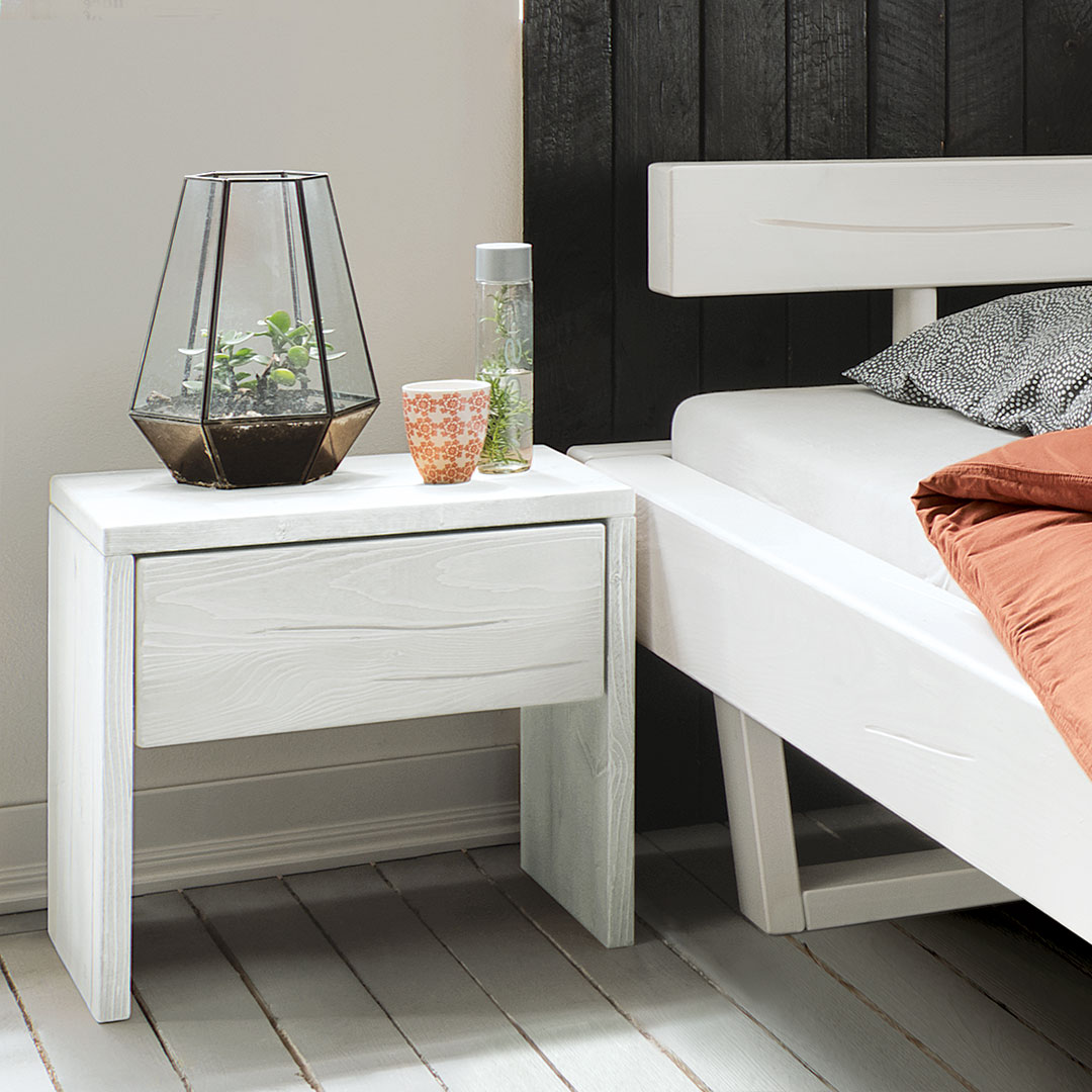 Nachttisch "Astilla" | H45,5xB50xT35 cm | Bio-Material | Handgefertigt | schadstoffgeprüft | Nachttische
