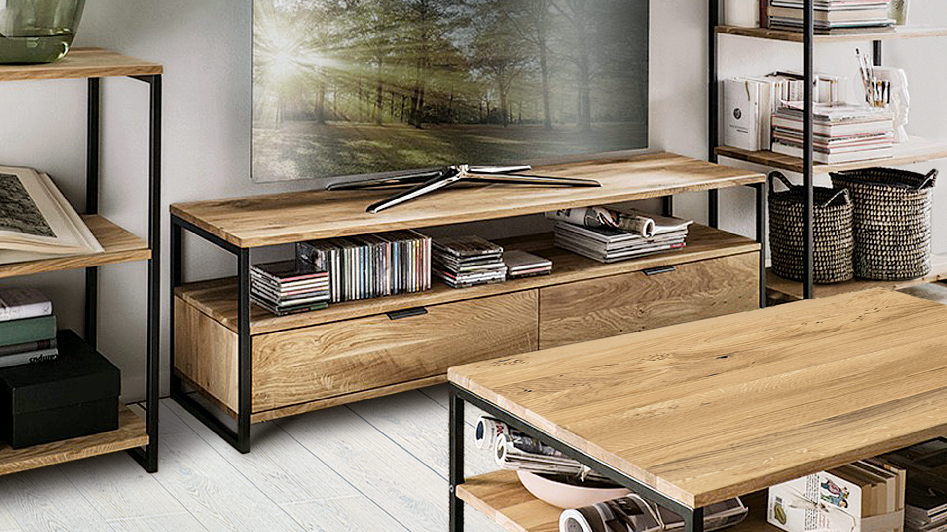Lowboard Anca Minimalistisch im trendigen Industrie Stil