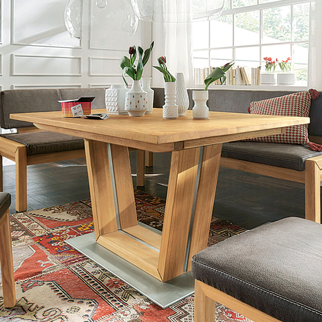 Tisch "Comida" | 90x180 cm | Kernbuche | Bio-Material | Handgefertigt | mit beidseitigem Auszug | schadstoffgeprüft | Esstische