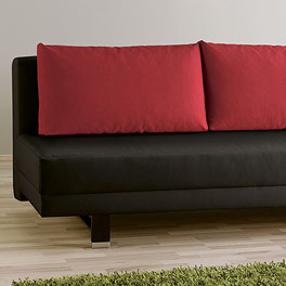 Komfortables Sitzen - Stoffart Hot Madison Sofabezug in anthrazit, Kissen in rot
