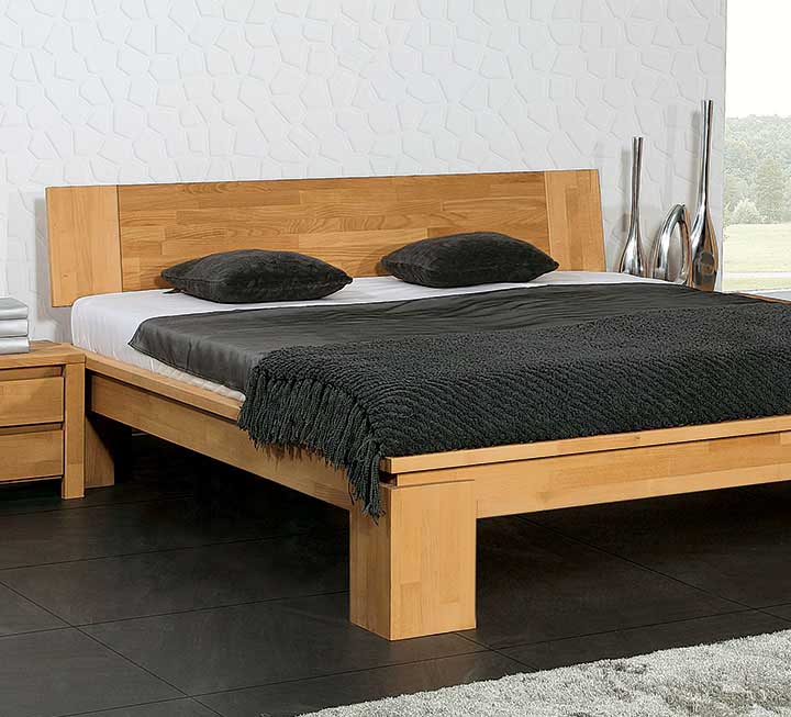 Einzelbett und Doppelbett Eleganto aus geöltem Buchenholz Einzelbett und Doppelbett Eleganto aus geöltem Buchenholz