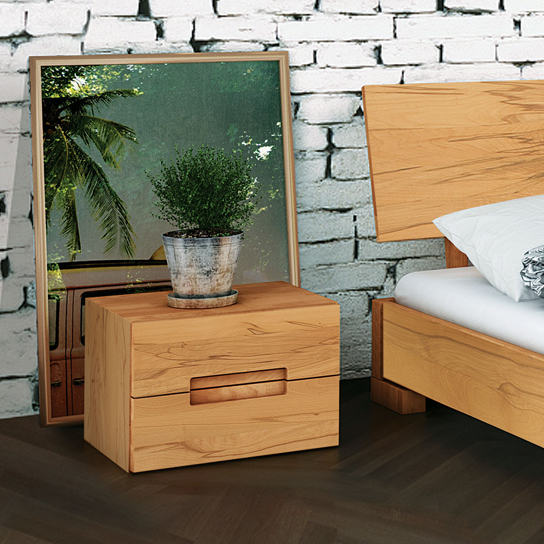 Nachttisch "Genova" | H17xB35xT30 cm | Kernbuche | Bio-Material | Handgefertigt | schadstoffgeprüft | Nachttische