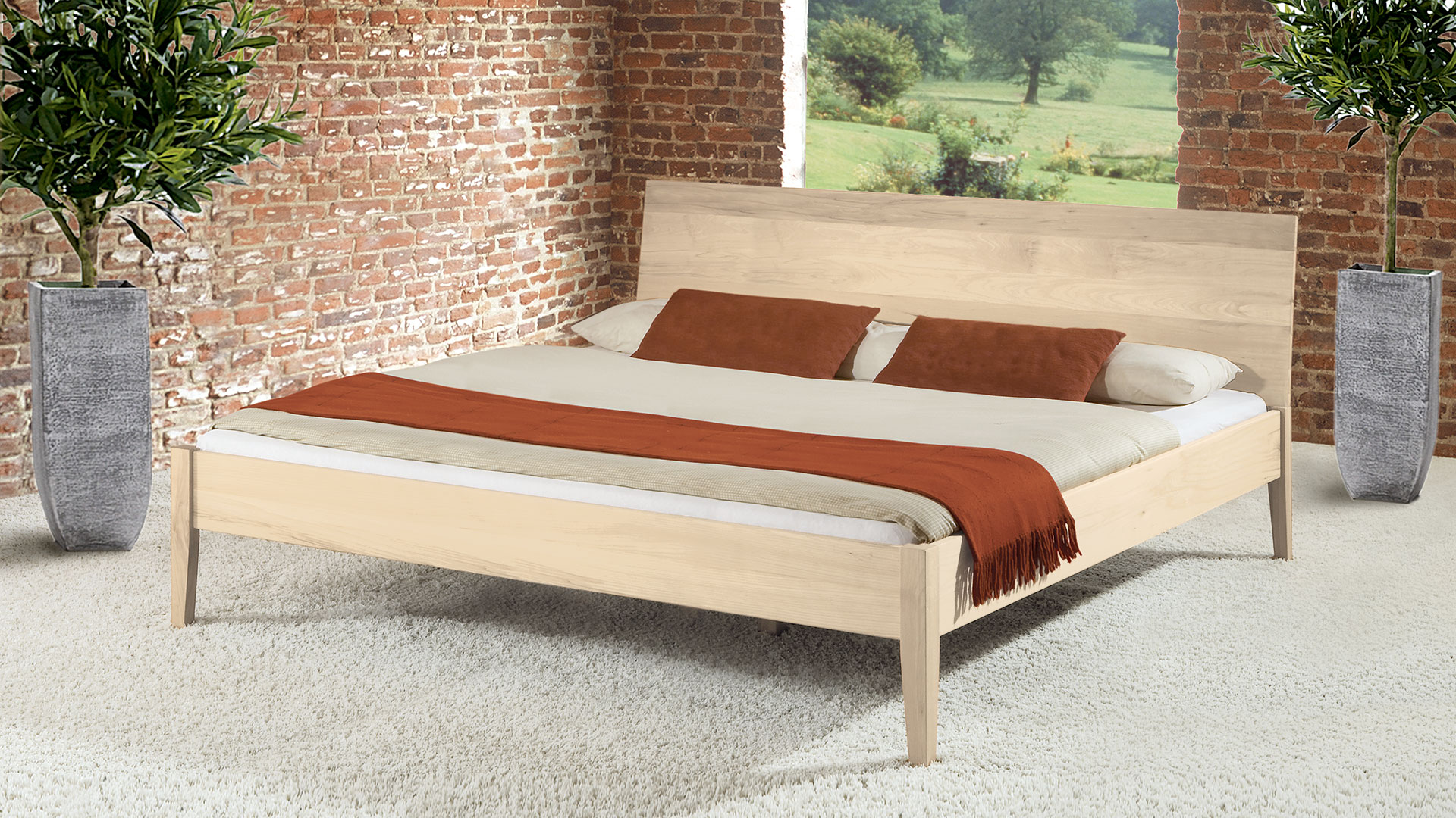 Einzelbett und Doppelbett "Ravenna 04" - Diverse Oberflächen
