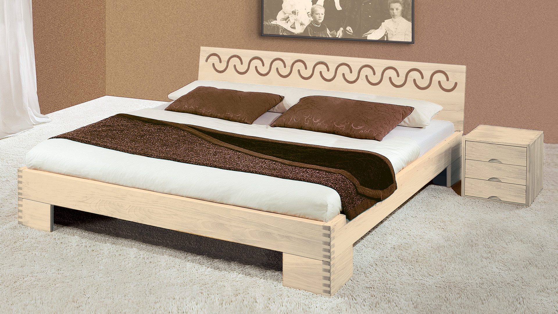 Einzelbett und Doppelbett "Milano 03" - Diverse Oberflächen