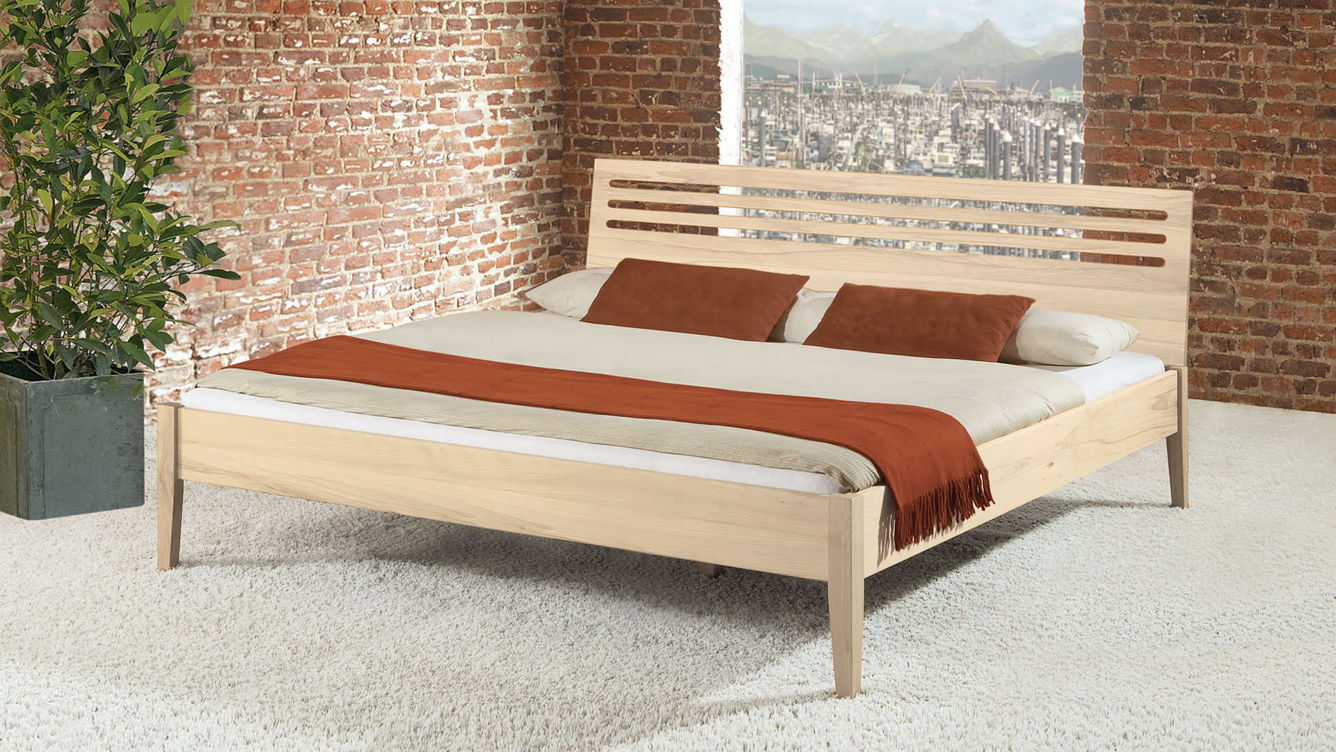 Einzelbett und Doppelbett "Ravenna 01" - Diverse Oberflächen