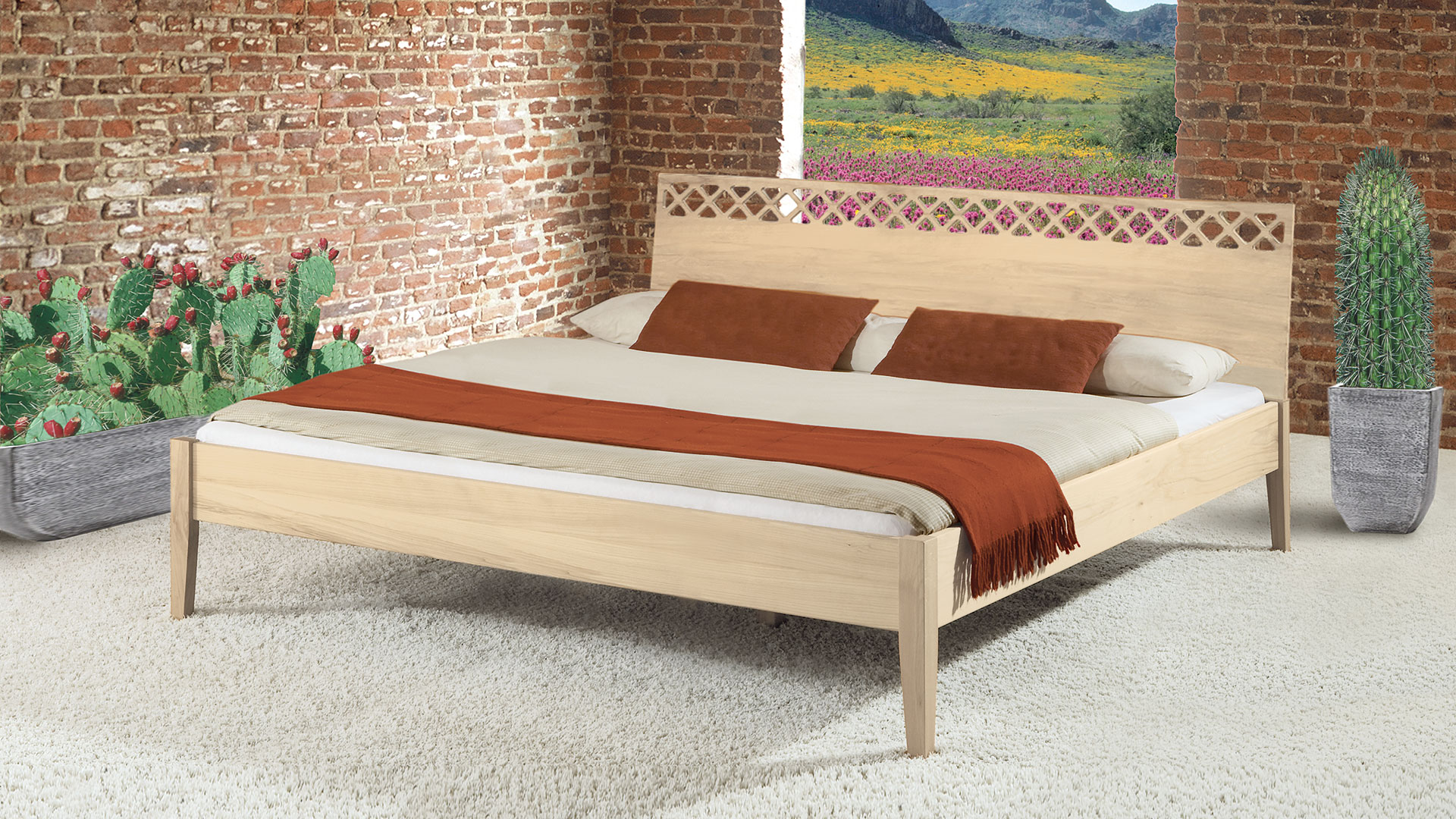 Einzelbett und Doppelbett "Ravenna 03" - Diverse Oberflächen