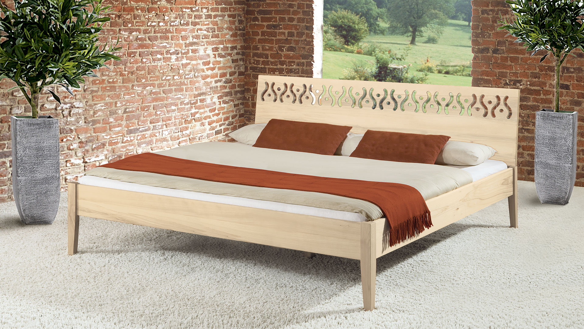 Einzelbett und Doppelbett "Ravenna 05" - Diverse Oberflächen