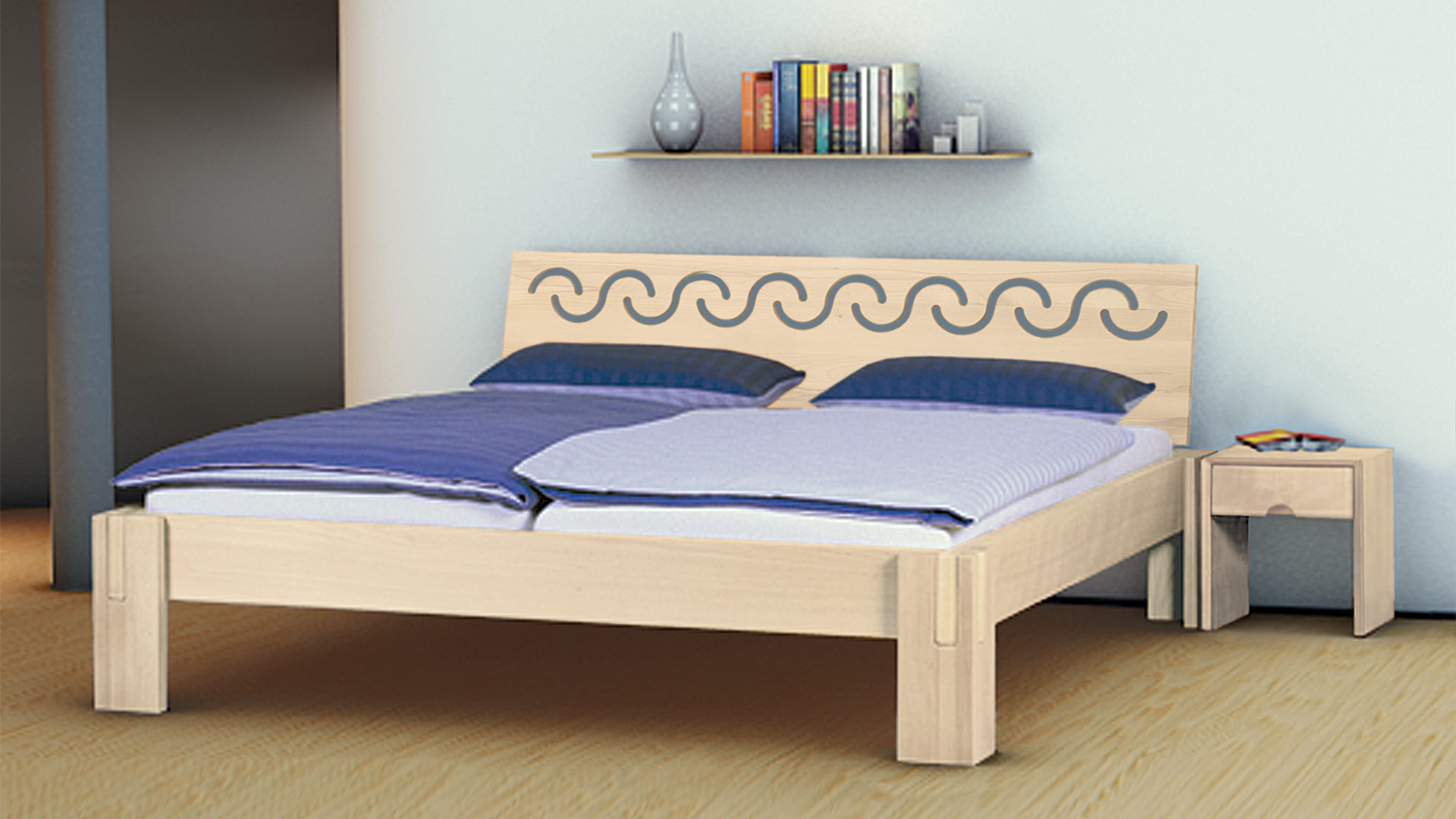 Einzelbett und Doppelbett "Salerno 04" - Diverse Oberflächen