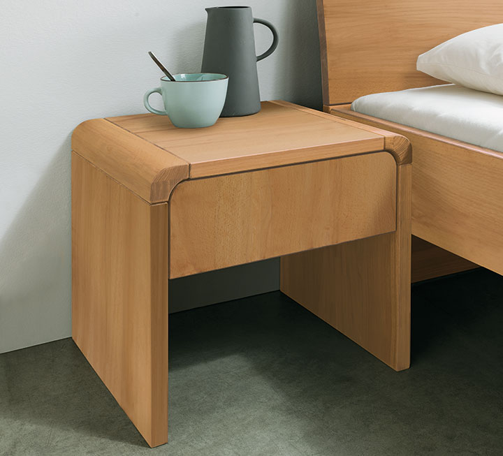 Schubladen-Nachttisch in 5 Holzarten erhältlich Schubladen-Nachttisch in 5 Holzarten erhältlich