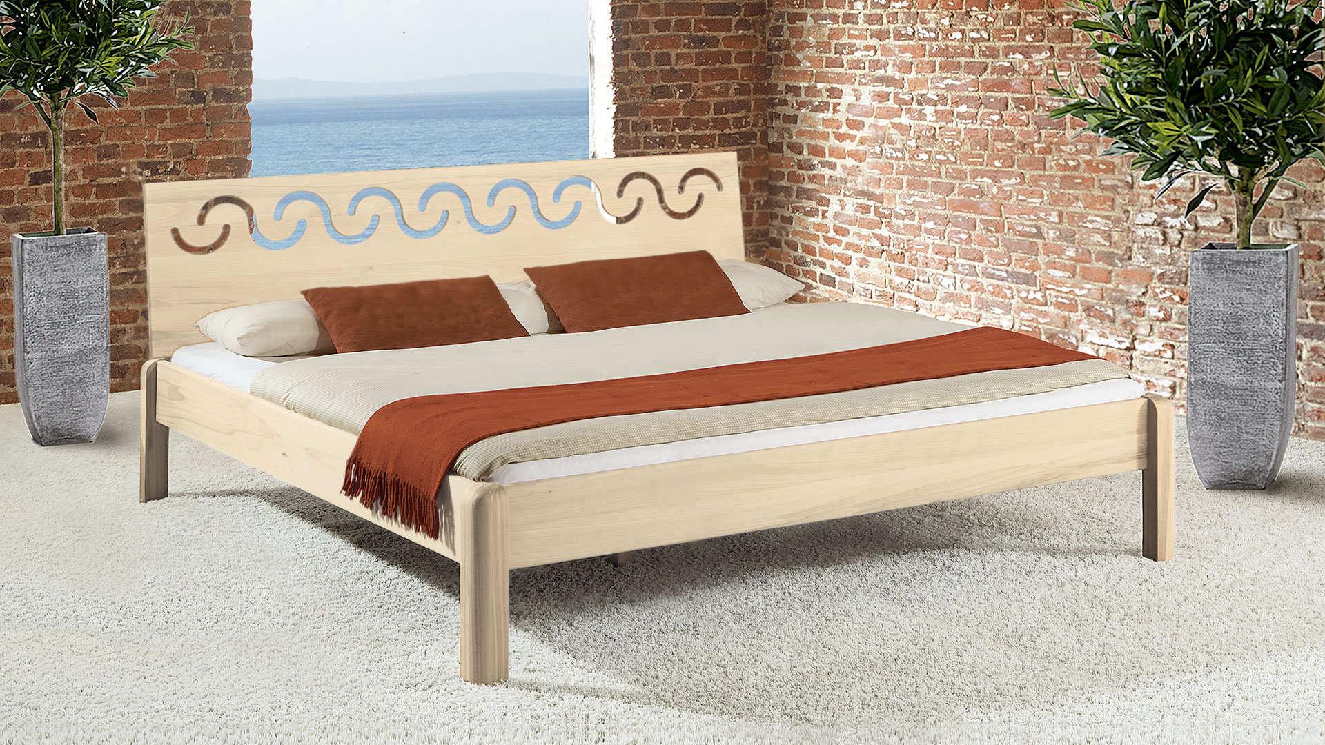 Einzelbett und Doppelbett "Siena 03" - Diverse Oberflächen
