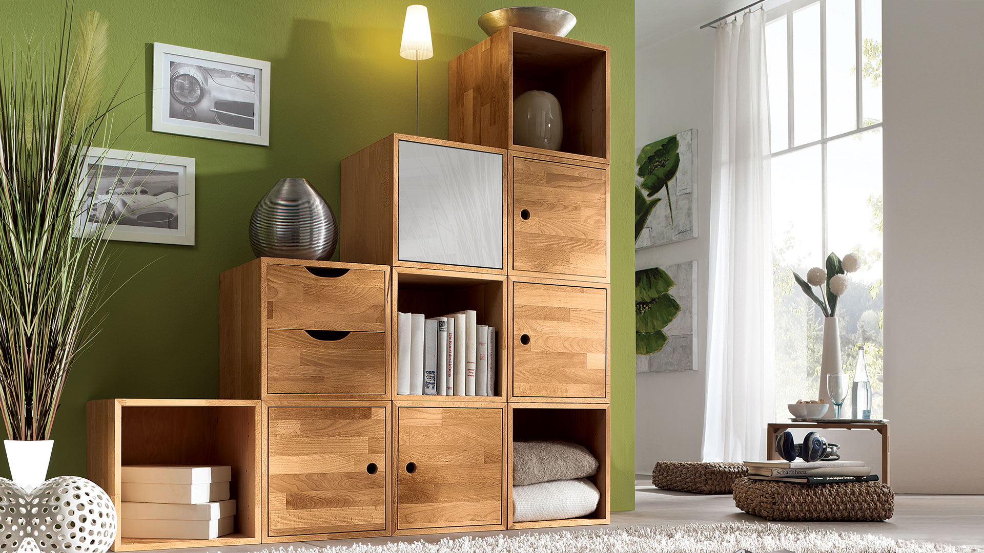 Regalwürfel-System "Cubetto" - Die Würfelelemente sind frei Kombinierbar