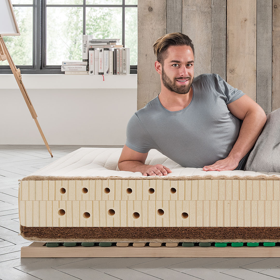 Naturlatex-Matratze "Sana-Maxima" | 90x200 cm | soft | Bio-Material | Handgefertigt | schadstoffgeprüft | Matratzen