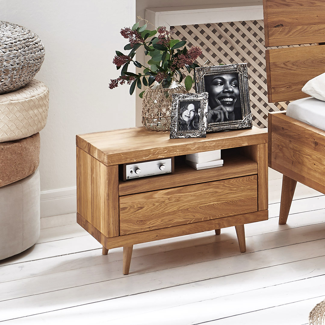 Nachttisch "Valldo" | H45xB59xT42 cm | Bio-Material | Handgefertigt | schadstoffgeprüft | Nachttische