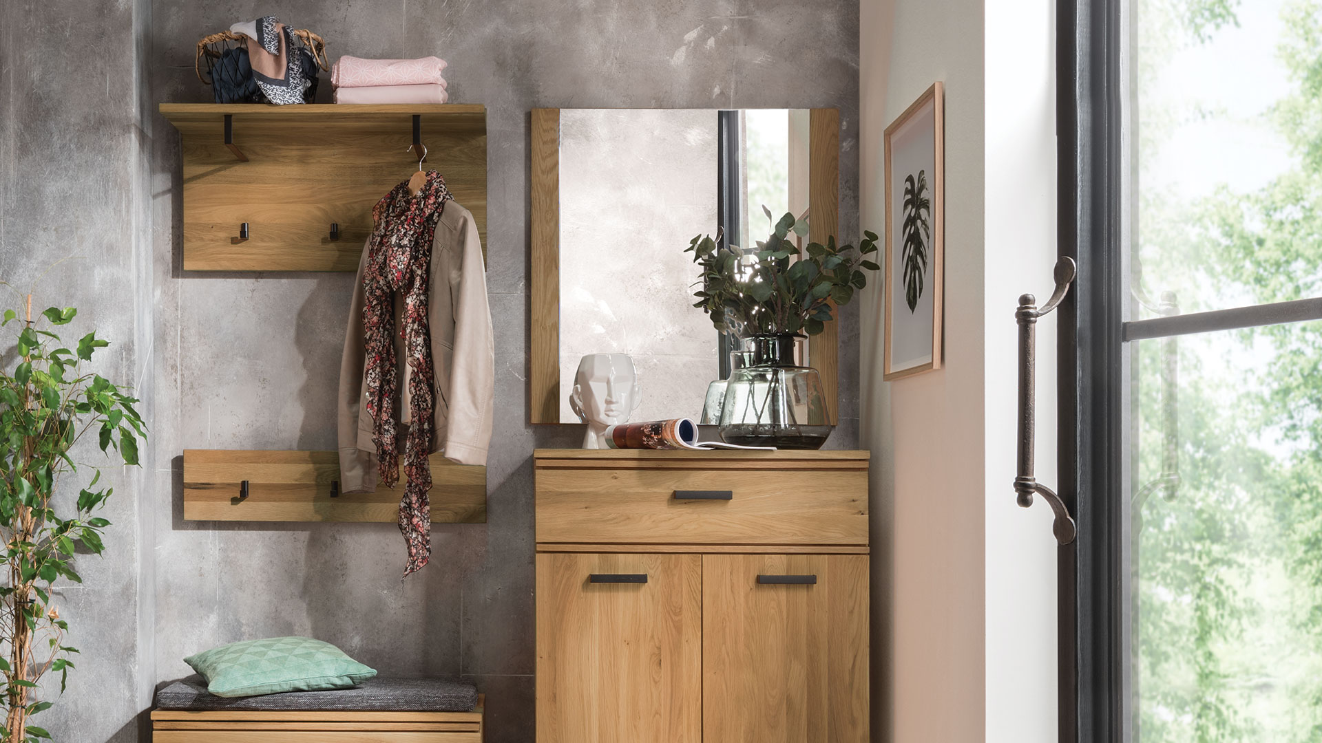 Garderobe Corlo Modern Geradliniges Design Aus Massivholz