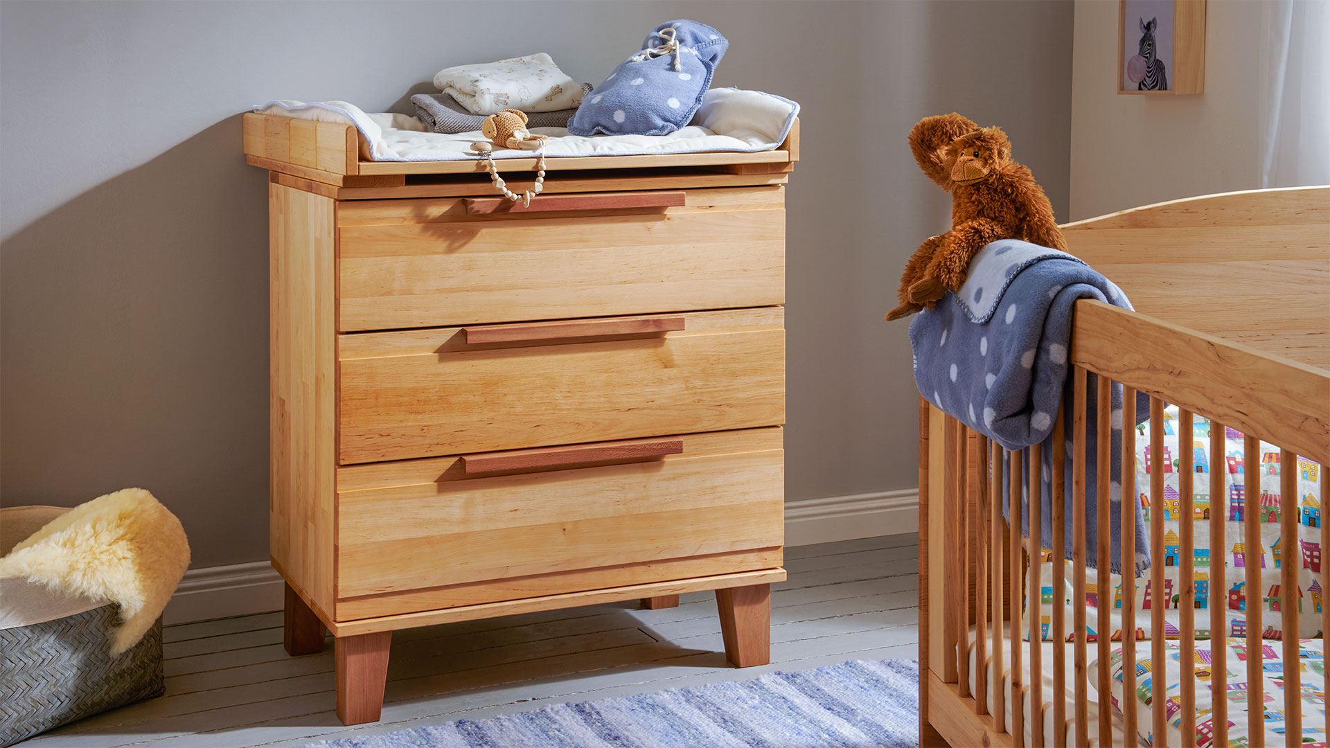 Shefa Wickelkommode 700 - 70x47x86cm Baby Kommode Mit Wickelaufsatz In Weiß