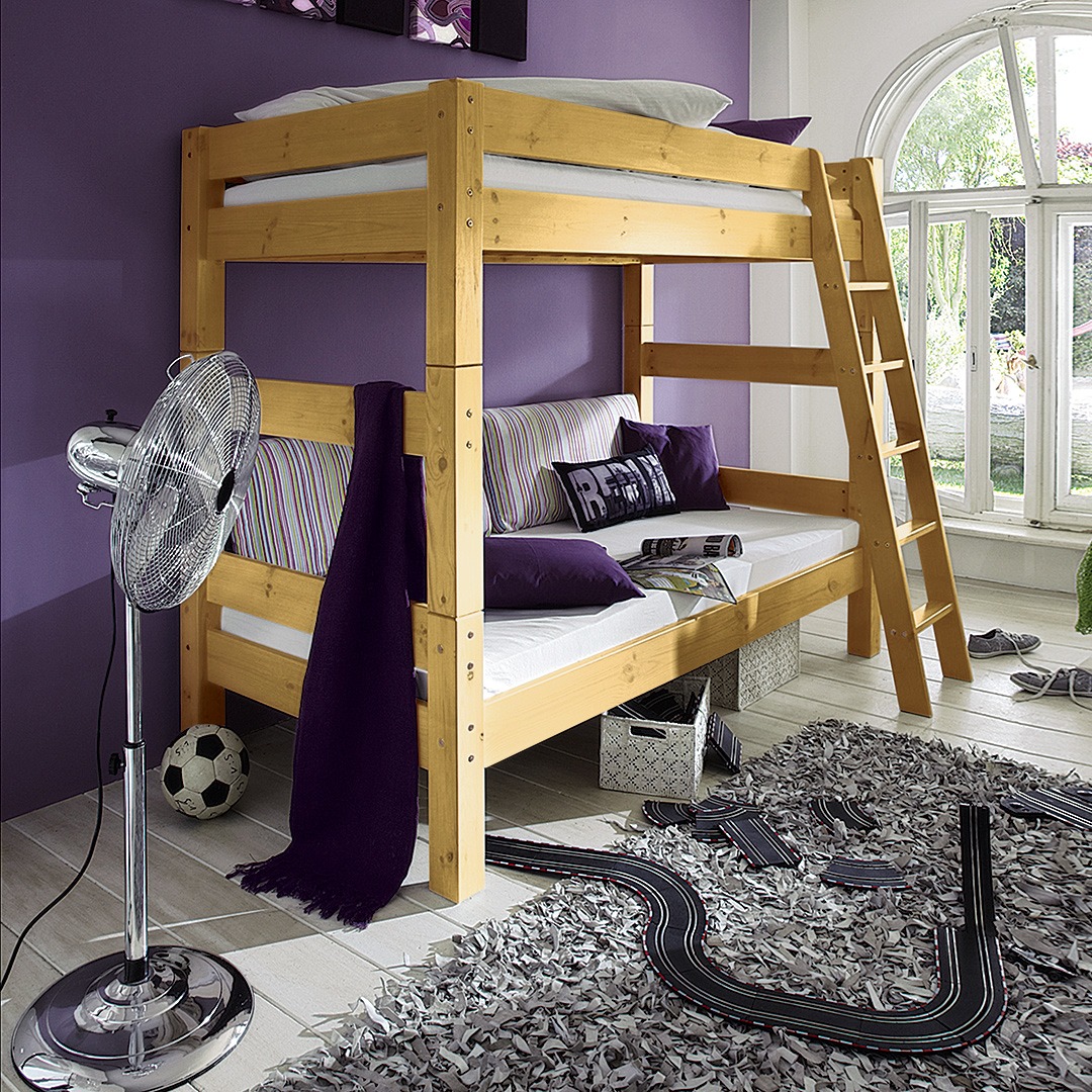 Etagenbett "Pico" | 90x200 cm | Kiefer | Bio-Material | Handgefertigt | schadstoffgeprüft | Kinder-Betten