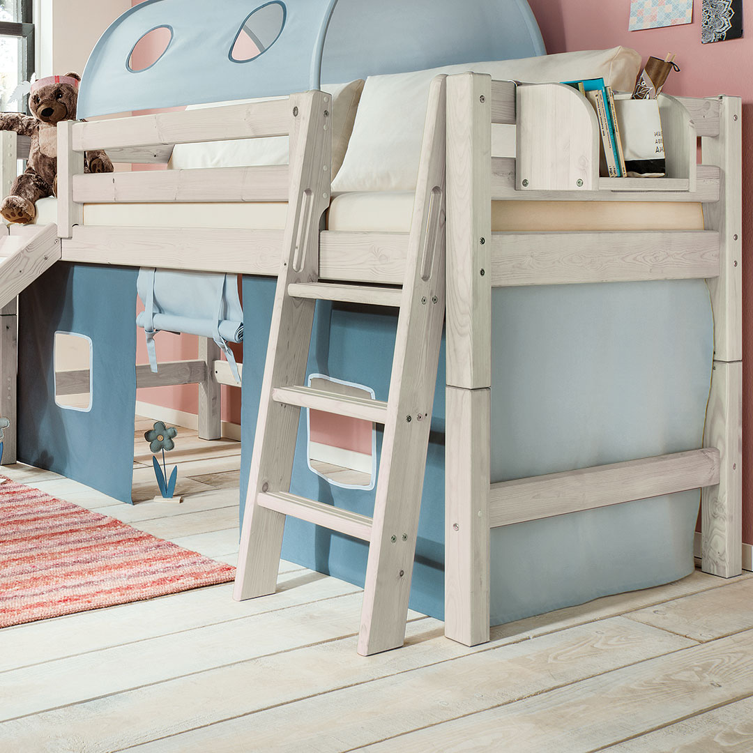 Spielvorhang für Mini-Hochbetten "Kiddy" und "Pico" | gelb | Bio-Material | Handgefertigt | Vorhang "A" | schadstoffgeprüft | Kinder-Betten