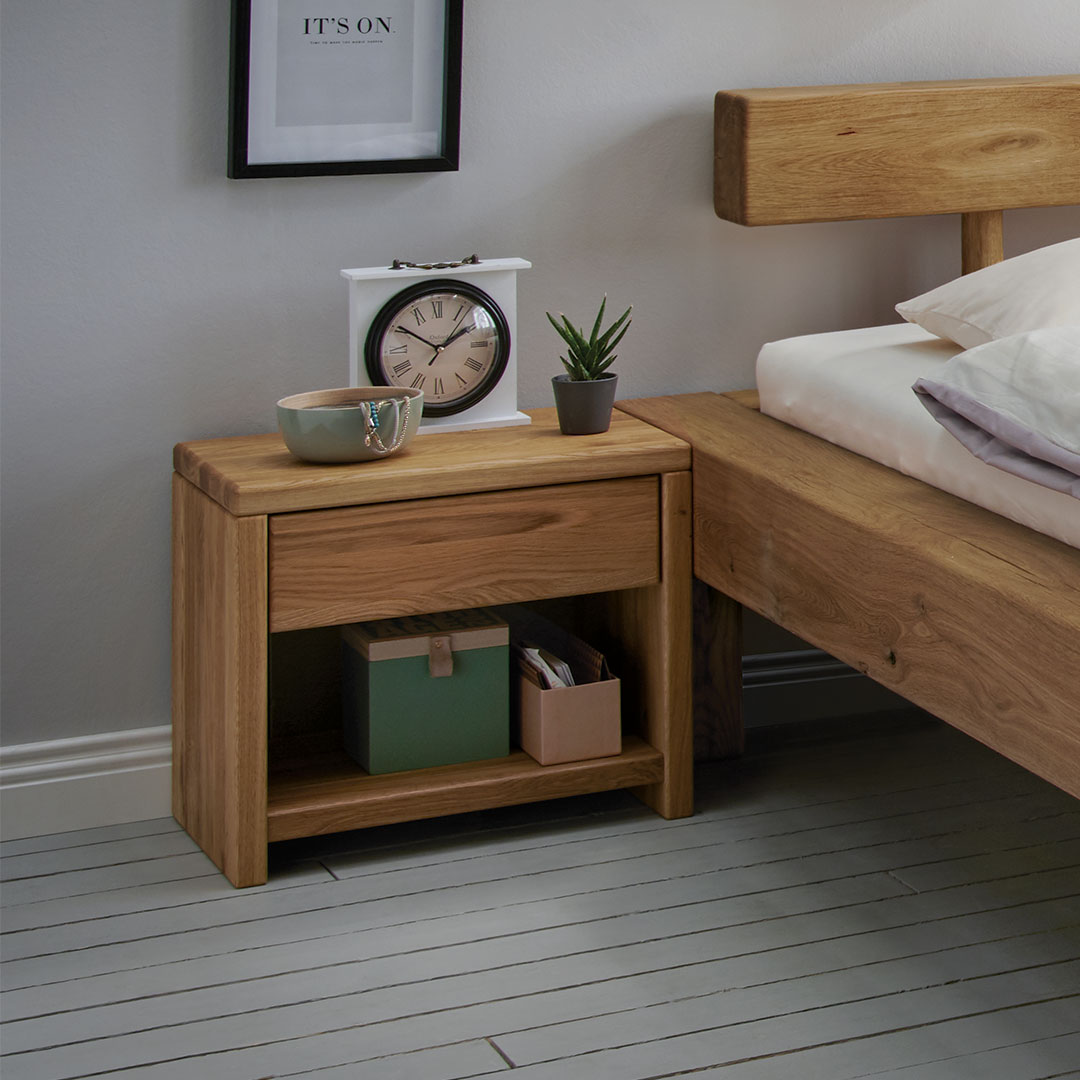 Nachttisch "Adero" | H40xB45xT33 cm | Bio-Material | Handgefertigt | Variante 01 | schadstoffgeprüft | Nachttische