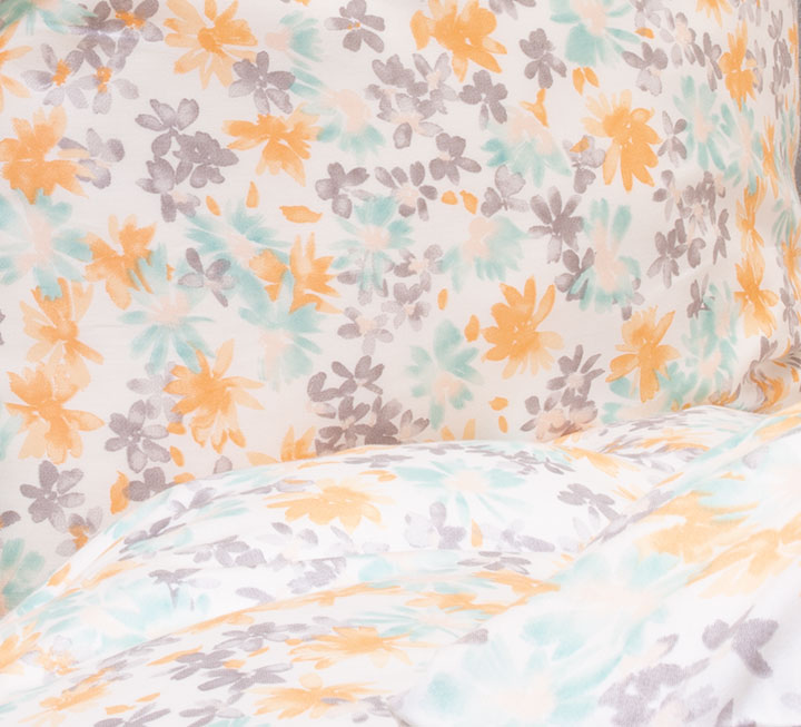 Satin-Bettwäsche Flores mit Streublümchen-Muster Satin-Bettwäsche Flores mit Streublümchen-Muster