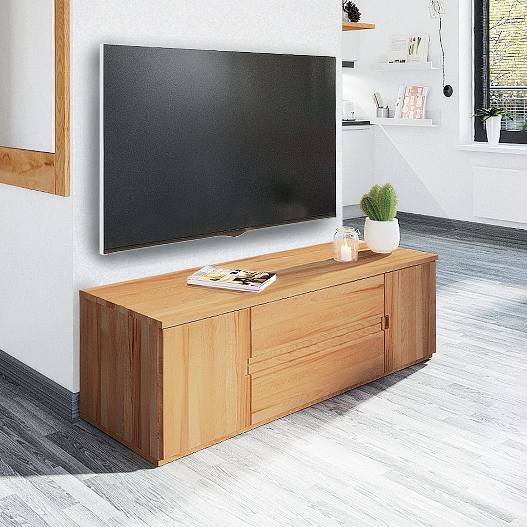 Lowboard "Genova" | H46xB110xT46 cm | Kernbuche | vegan | Bio-Material | Handgefertigt | schadstoffgeprüft | Sideboards & Highboards