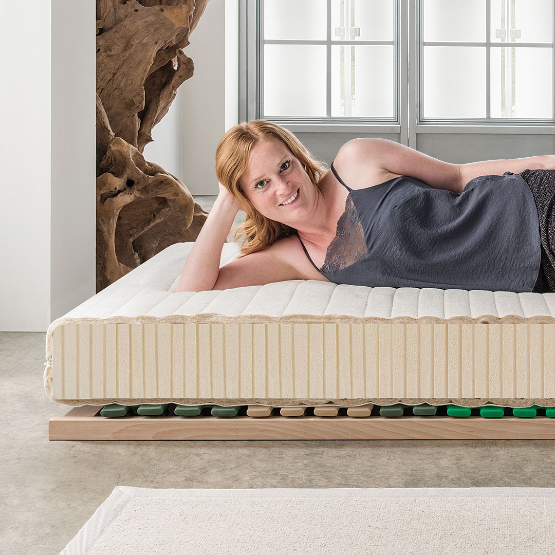 Naturlatex-Matratze "Sana-Optima" | 90x200 cm | medium | Bio-Material | Handgefertigt | schadstoffgeprüft | Matratzen