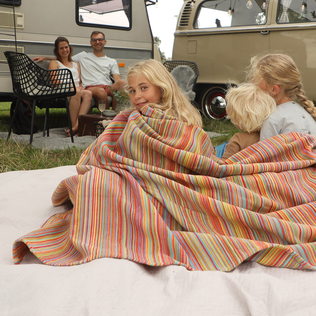 Baumwoll-Plüschdecke "Cotona-Listra" | 140x200 cm | Bio-Material | Handgefertigt | schadstoffgeprüft | Wolldecken