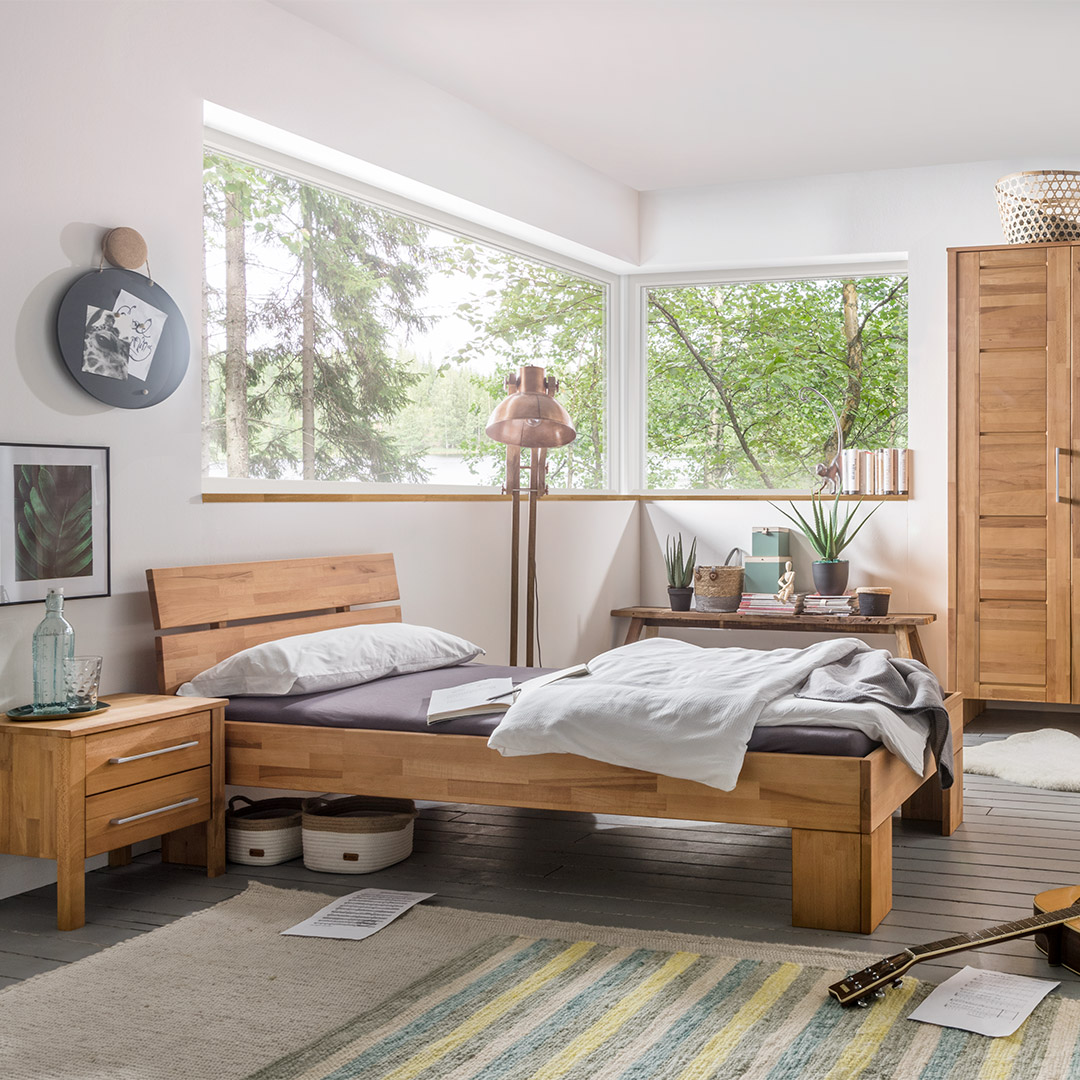 Jugendbett "Calo" | 90x200 cm | Bio-Material | Handgefertigt | schadstoffgeprüft | Massivholzbetten