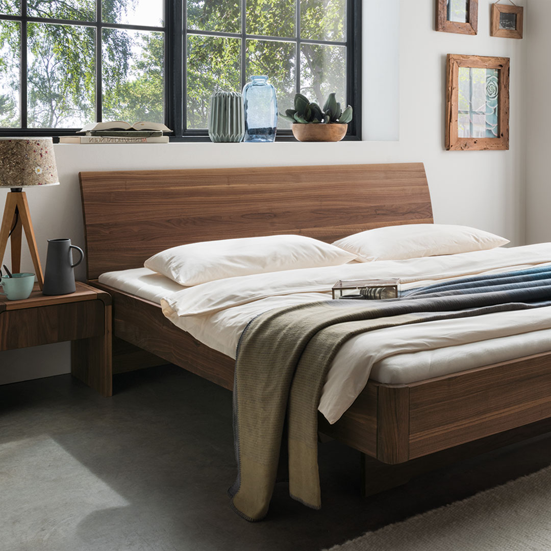 Schwebebett "Nocellara" | 90x200 cm | Buche geölt | Bio-Material | Handgefertigt | schadstoffgeprüft | Massivholzbetten