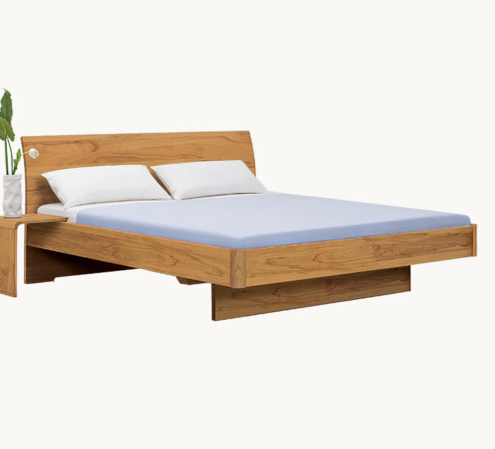 Edles Schwebebett mit bequem geschwungenem Kopfteil Edles Schwebebett mit bequem geschwungenem Kopfteil