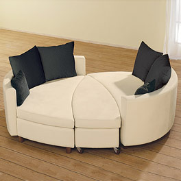 Wohninsel "Madeira" - Zwei Sofa-Elemente und ein rollbarer Hocker