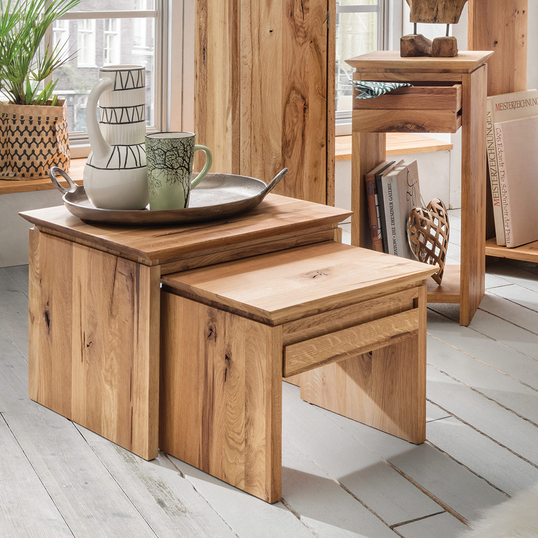 Beistelltisch "Antigo" | H60xB30xT30 cm | Bio-Material | Handgefertigt | Variante 01 | schadstoffgeprüft | Couchtische