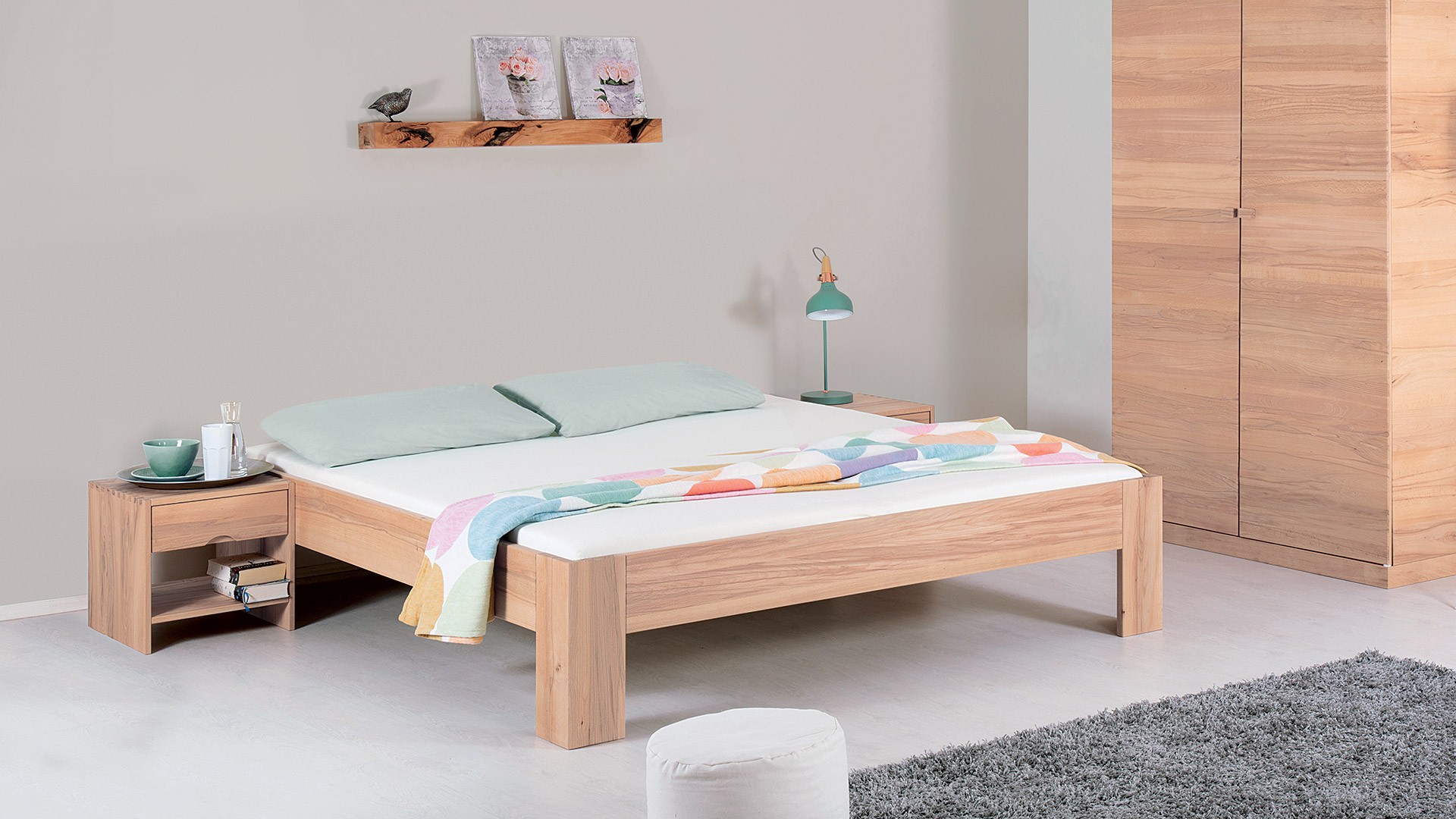 Einzelbett und Doppelbett "Cubus Liege" - Diverse Oberflächen
