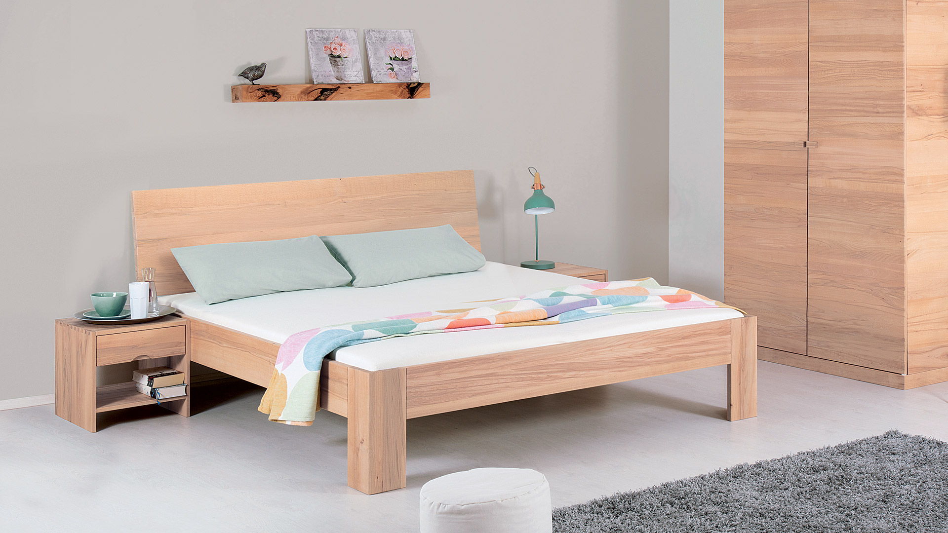 Einzelbett und Doppelbett "Cubus 01" - Diverse Oberflächen