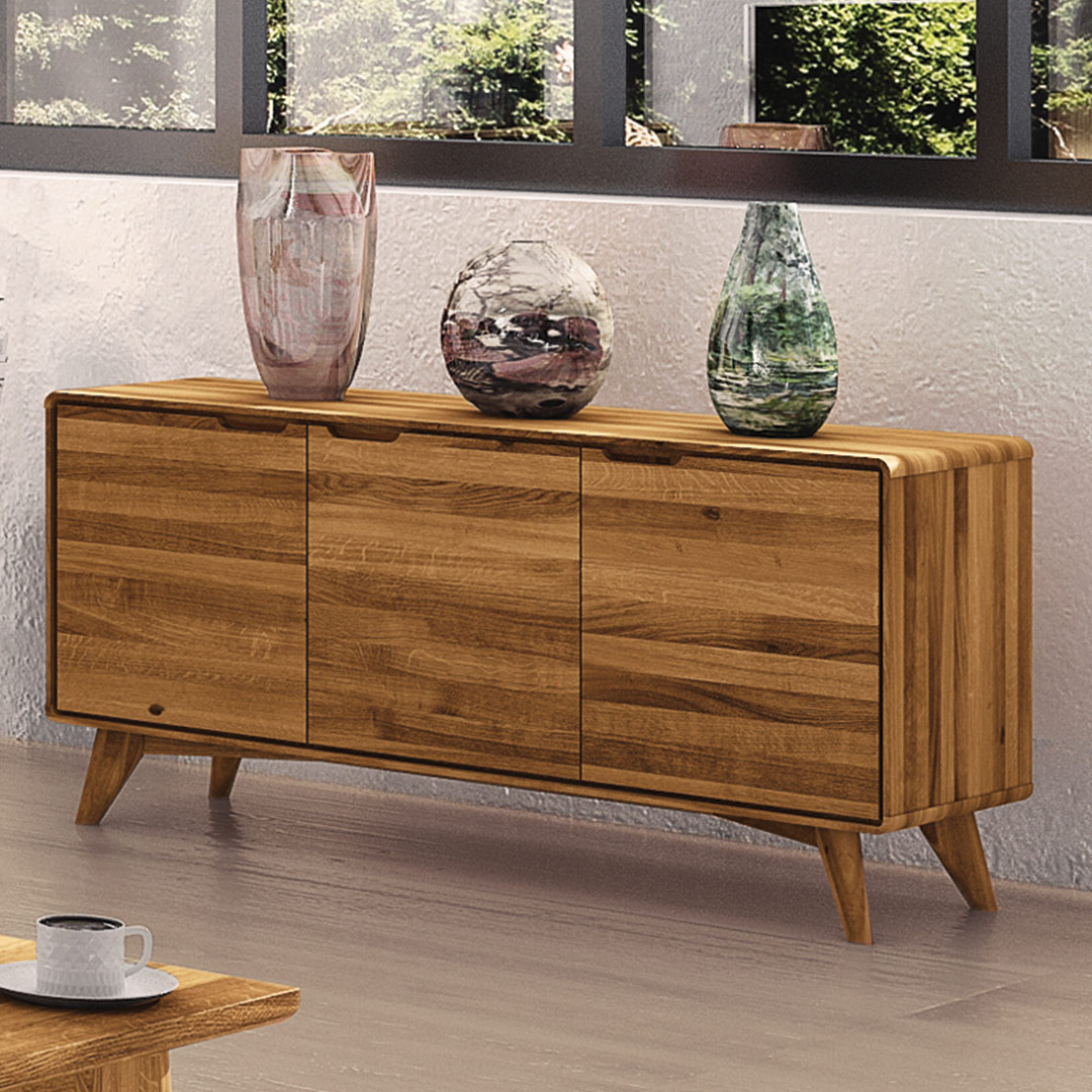 Sideboard "Tario" | H65xB134xT40 cm | Kernbuche | vegan | Bio-Material | Handgefertigt | Variante 01 | schadstoffgeprüft | Sideboards & Highboards