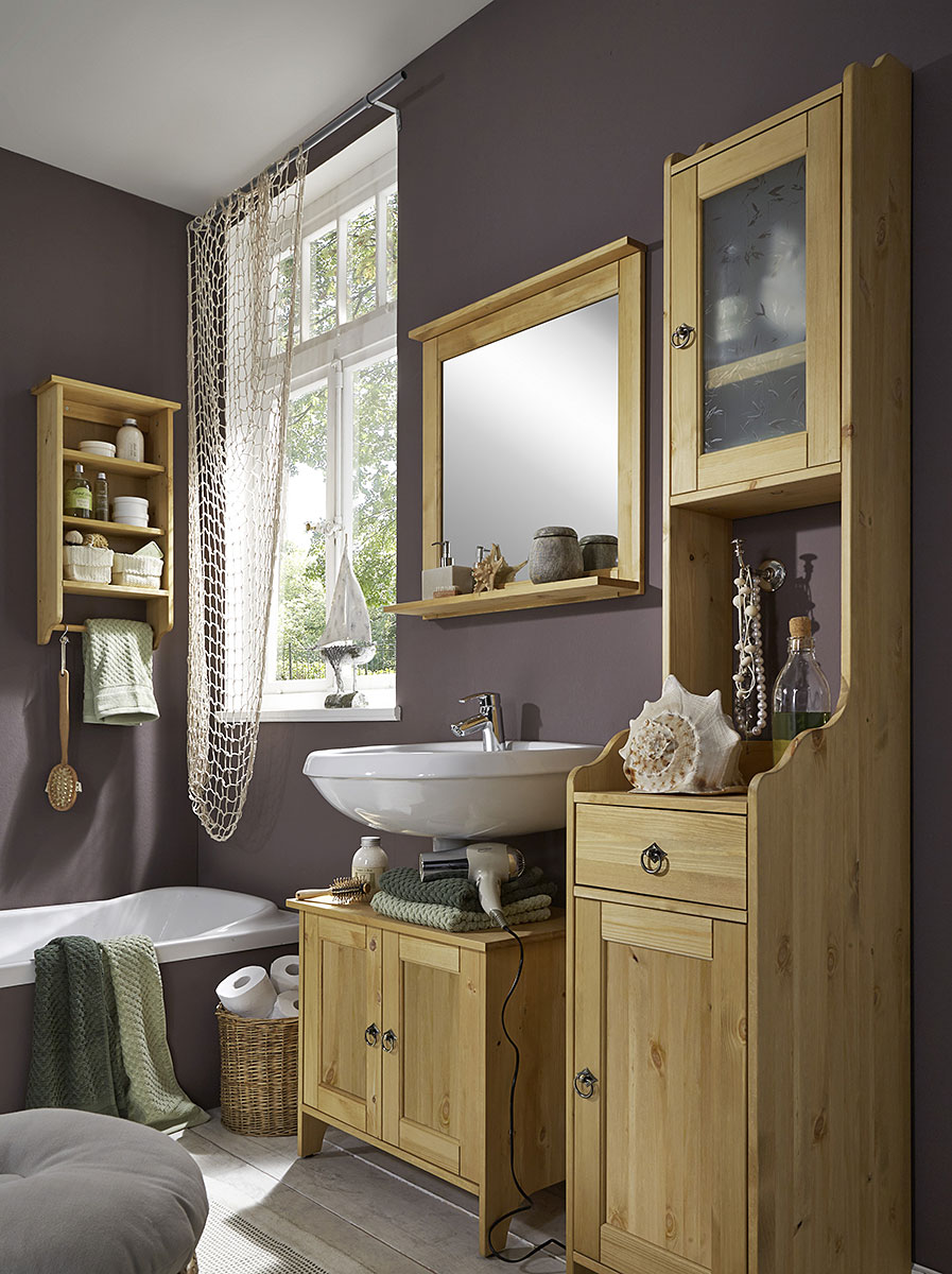 Badschrank "Lavata" - Badezimmerschrank aus massiver Kiefer