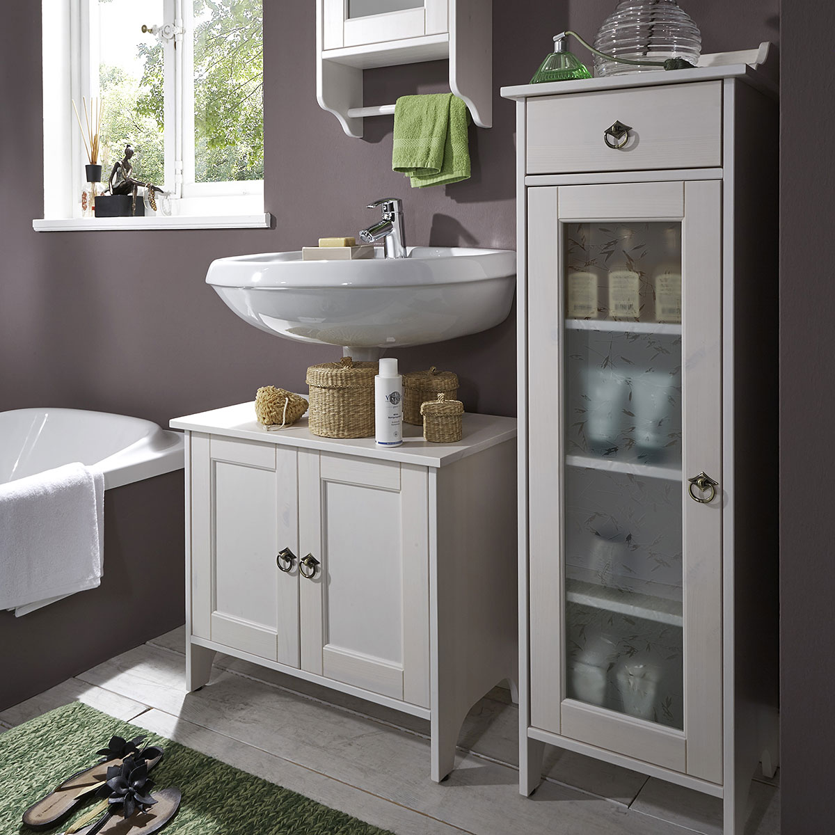 Badschrank "Lavata" - Badezimmerschrank aus massiver Kiefer