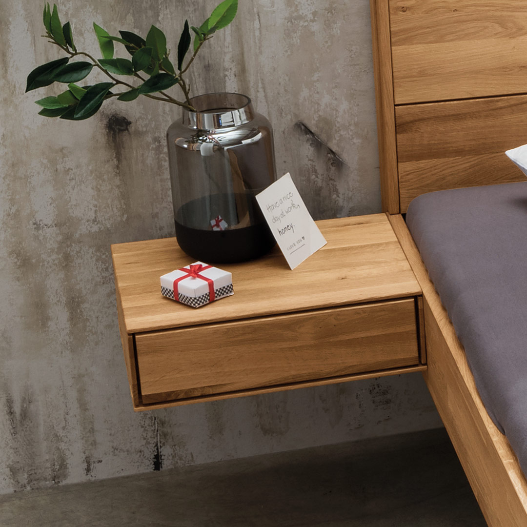 Nachttisch "Bellavista" | H14xB45xT37 cm | Kernbuche | Bio-Material | Handgefertigt | schadstoffgeprüft | Nachttische