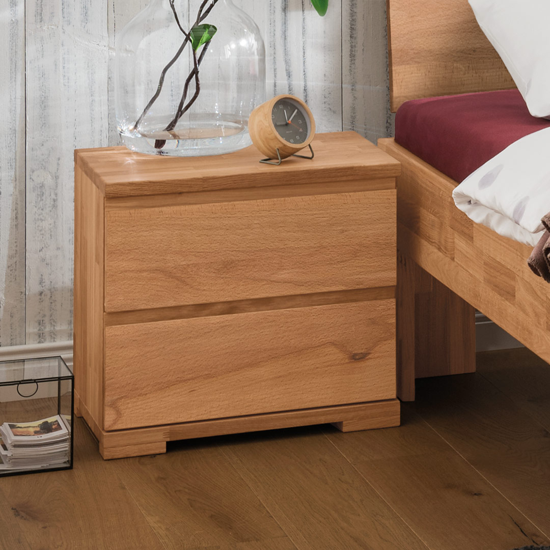 Nachttisch "Moderna" | H45xB50xT35 cm | Kernbuche | Bio-Material | Handgefertigt | schadstoffgeprüft | Nachttische