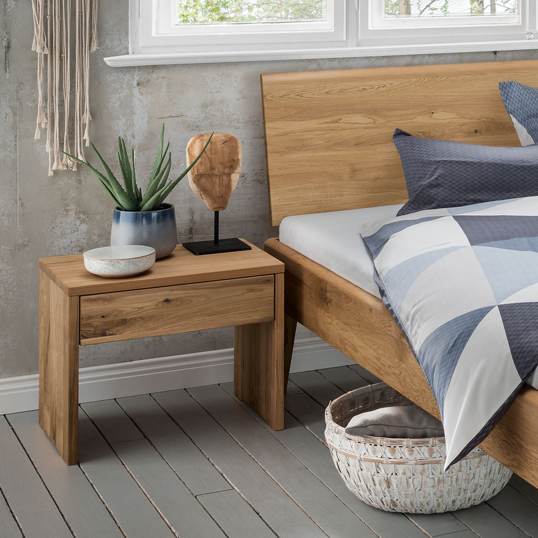 Nachttisch "Saledo" | H45xB55xT40 cm | Kernbuche | Bio-Material | Handgefertigt | schadstoffgeprüft | Nachttische