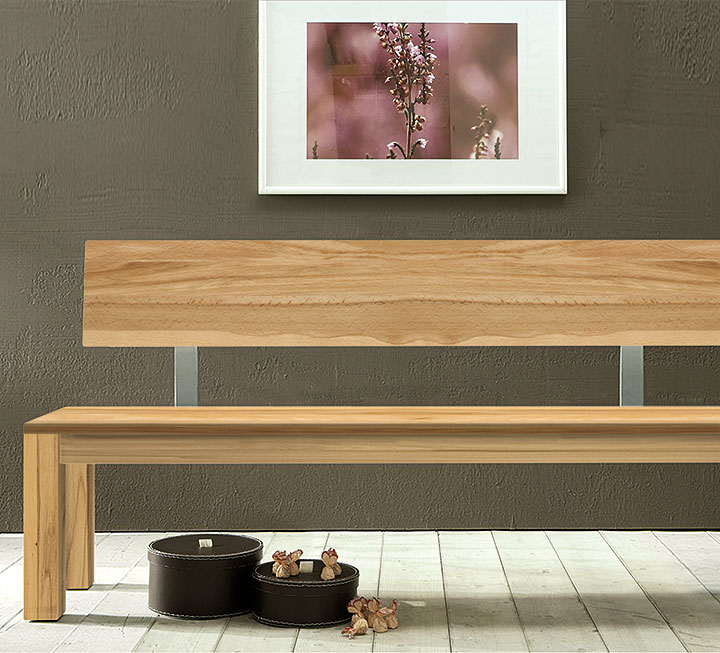 Sitzbank Classico mit Holzlehne und Holzsitzfläche Sitzbank Classico mit Holzlehne und Holzsitzfläche