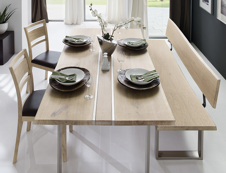 Sitzbank "Padova" - Faszinierende Sitzbank mit Baumkanten-Optik